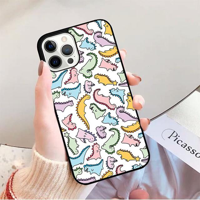 Cute Dino Dinosaur Phone Case for iPhone 17 Air 16 16e 15 Plus for Apple 13 11 12 14 Pro Max Cover coque fundas Shell