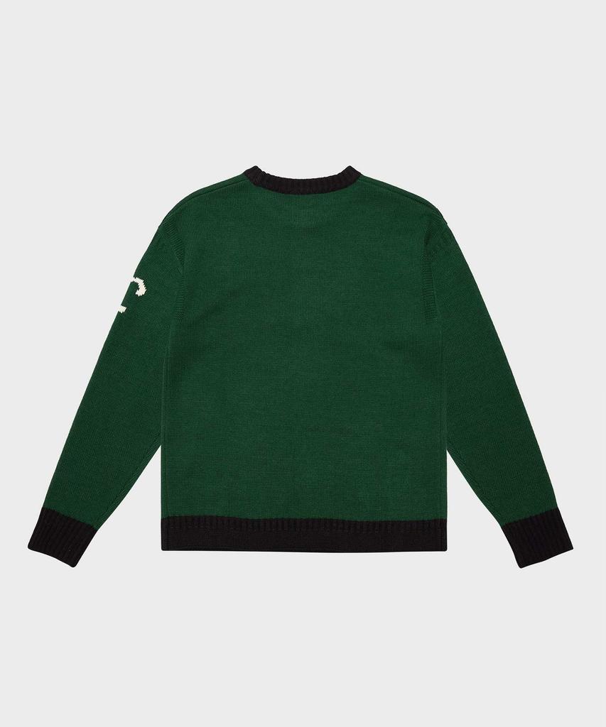 FFEFF STUDIO Coloring Round Wool Pullover (Dark Green)