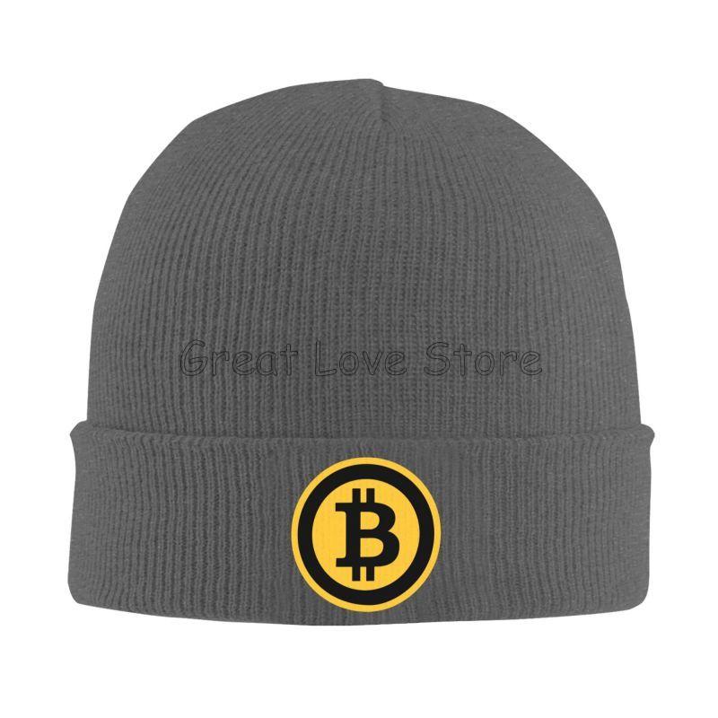 Bitcoin BTC Криптовалюта Вязаные шапки-бини Зимние Уютные Эластичные Толстые На открытом воздухе Вязаная шапка Теплые шапки-бини Шапка