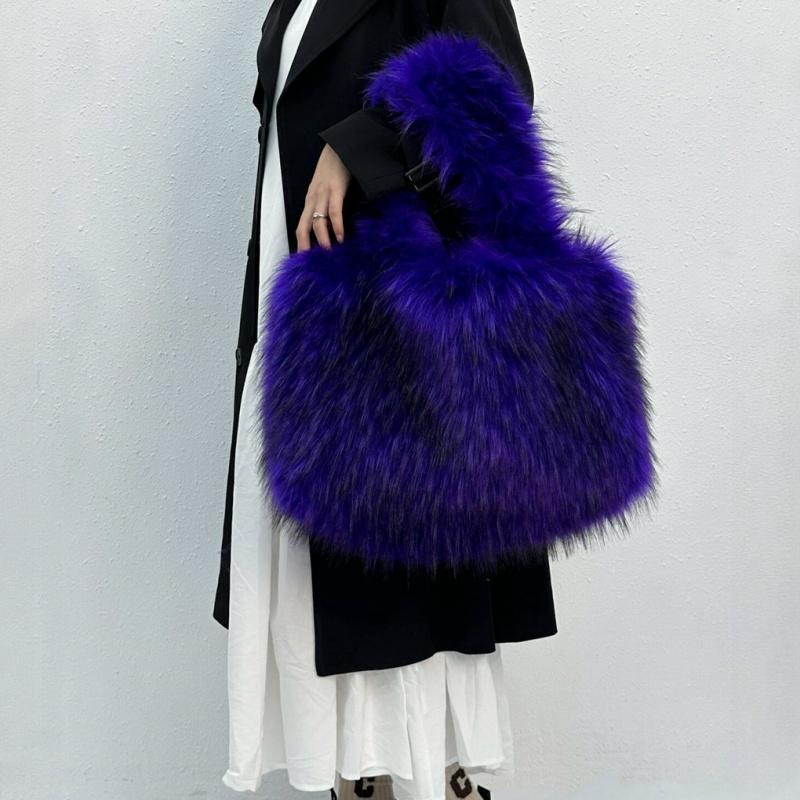 Зимние новые модные мягкие плюшевые женские сумки большой емкости темперамент меховая женская большая сумка тоут европейские и американские ретро женские сумки через плечо