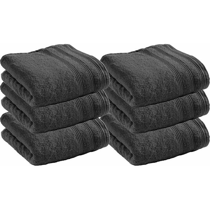 Lot de 6 serviettes de toilette éponge "Spa" 50 x 100 cm / 400 gr/m² - "Spa" Ardoise