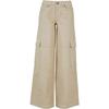 Jeans Cargo Femme - Urban Classics - Blanc Cassé - Denim Robuste - Poches Cargo - Taille Standard