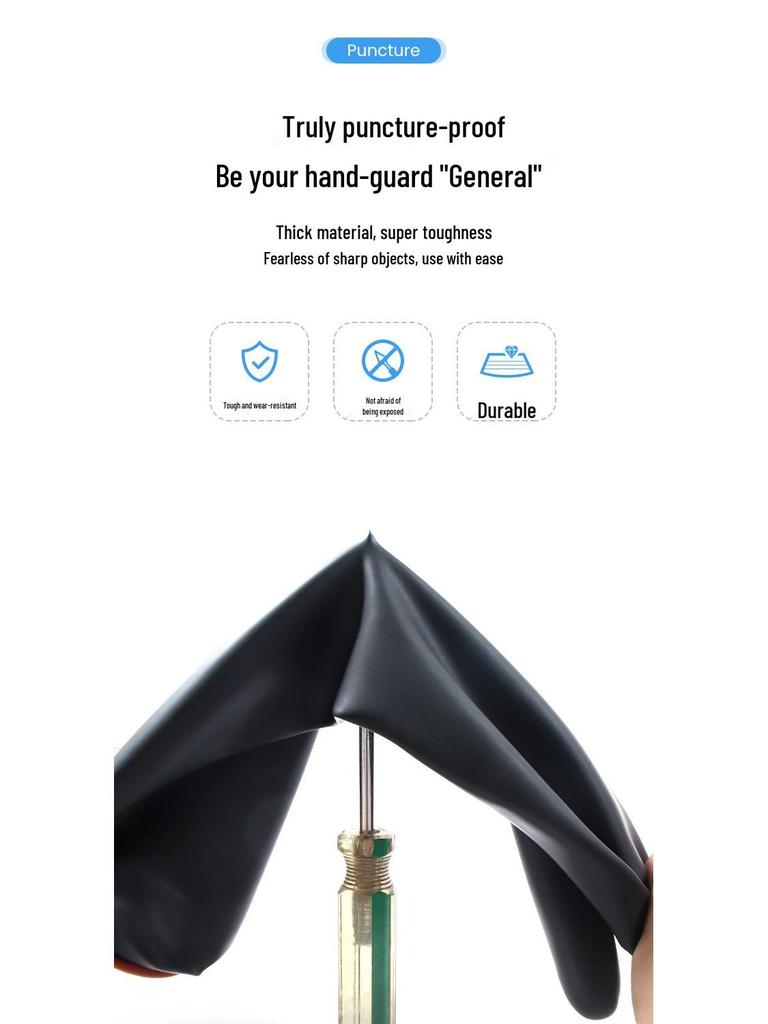 Acid, Oil & Alkali Resistant Double-Layer Rubber Gloves - Durable, Thickened Industrial Protective Wear