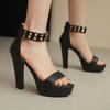 High Heels Platform Sandals For Women Fashion Open Toe Rivet Ankle Strap Summer Ladies Party Wedding Shoes Woman Pumps WSH5057