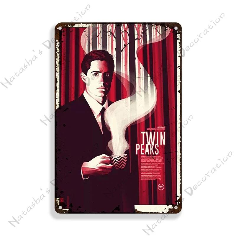 Twin Peaks Classic TV Metal Tin Sign Rusty Metal Signs Poster Home Bar Vintage Metal Poster Industrial Decor Decorative Plate