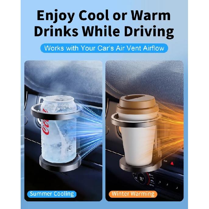Eary Universal Car Air Vent Cup Holder Removable Hook Foldable Storage Stable For Cups Within 3.15Inch Car Interior Drinks Mount