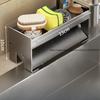 Полка для кухонного смесителя из нержавеющей стали, стойка для хранения на столешнице раковины, бытовая стойка для сушки губок, тряпок и посудных полотенец