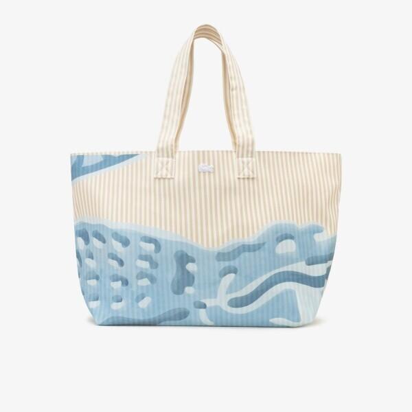 Lacoste Xl Cotton Tote Bag Top Zipper