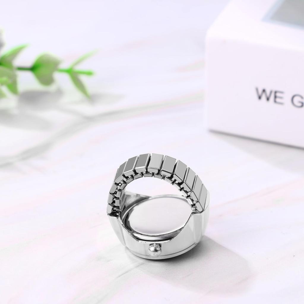 Ring Watch Stainless Steel Free Size Color Changing Ring Watch Analog Waterproof Quartz Watch Fashion Accessory Birthday Christmas Day Present