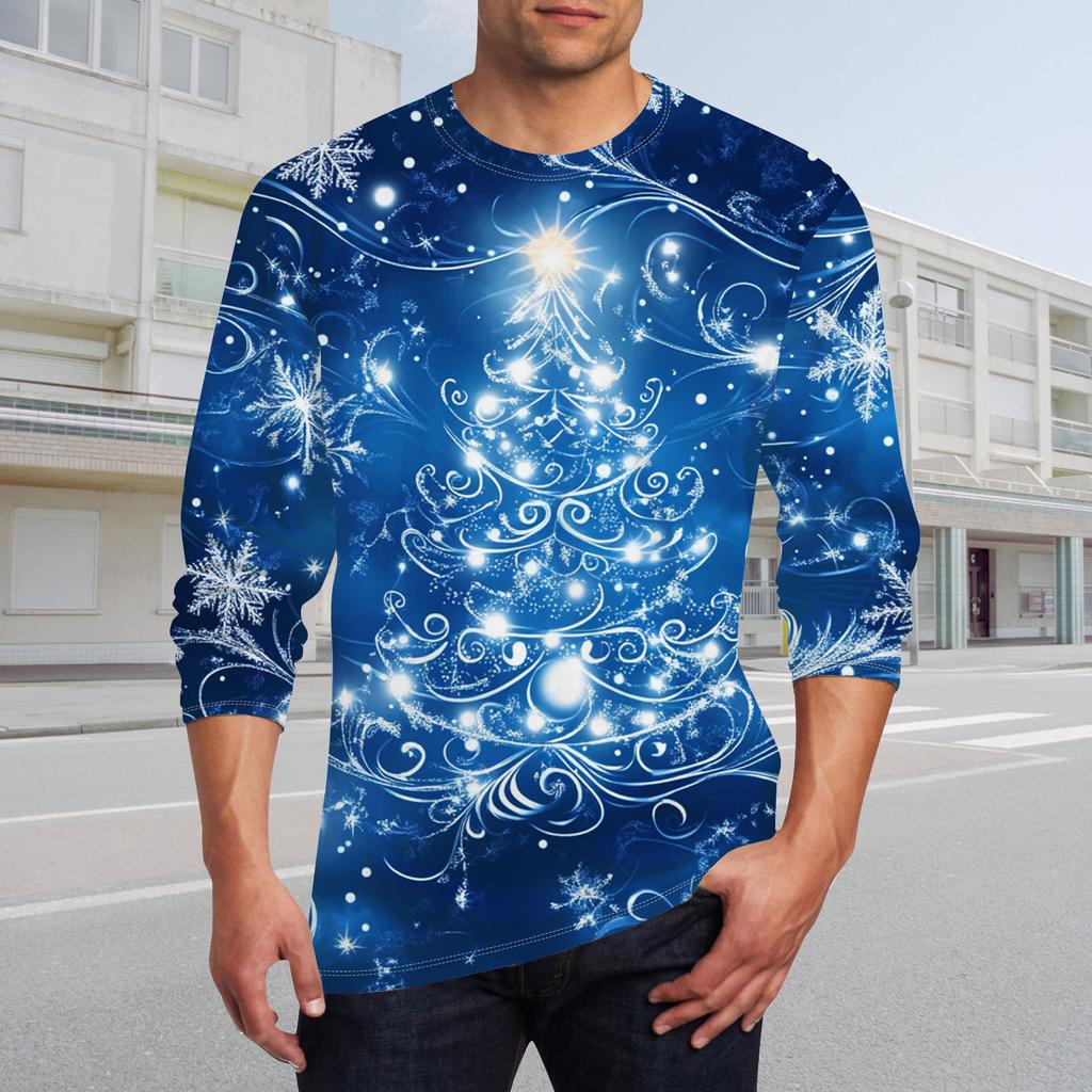 Men's T Shirt O-Neck Clothing Apparel Outdoor Long Sleeve Print Fashion Designer Vintage