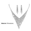1 комплект, комплект свадебных серег и ожерелья, ювелирные изделия с кисточками и стразами, блестящие серьги-колье-колье для свадьбы