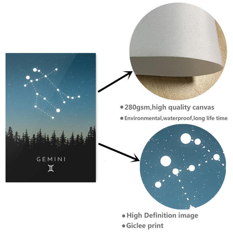 Плакат «Созвездие», художественная роспись, астрология, настенная живопись на холсте, скандинавская гостиная, спальня, украшение для дома, печать изображения