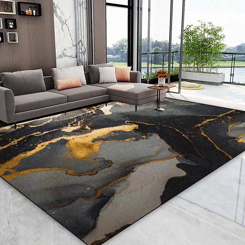 European Style Abstract Carpet for Living Room Luxury Home Decoration Non-slip Large Area Rugs Bedroom Washable Sofa Floor Mats