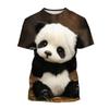 Summer Round Neck 3D Cute Animal Panda Pattern Printed Top Fashionable Casual Short Sleeved Women's T-shirts