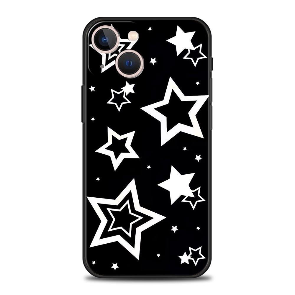 Стильный чехол для телефона с узором из звезд для iPhone 17 16E 15 16 14 13 12 11 Pro Max 7 8 Plus Мягкий ТПУ задняя крышка