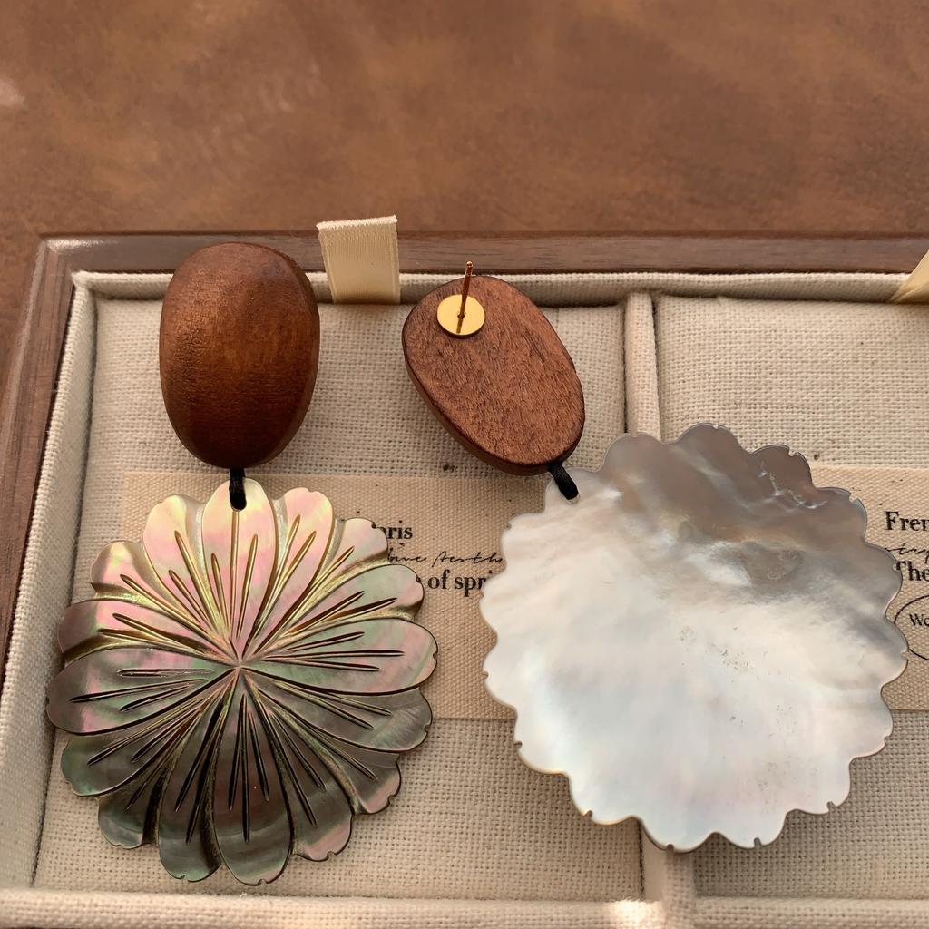 Натуральная релаксация Этнический стиль Легкие серьги-ракушки Серьги Легкая роскошь Ретро Мода Высокий уровень Офисные Персонализированные серьги