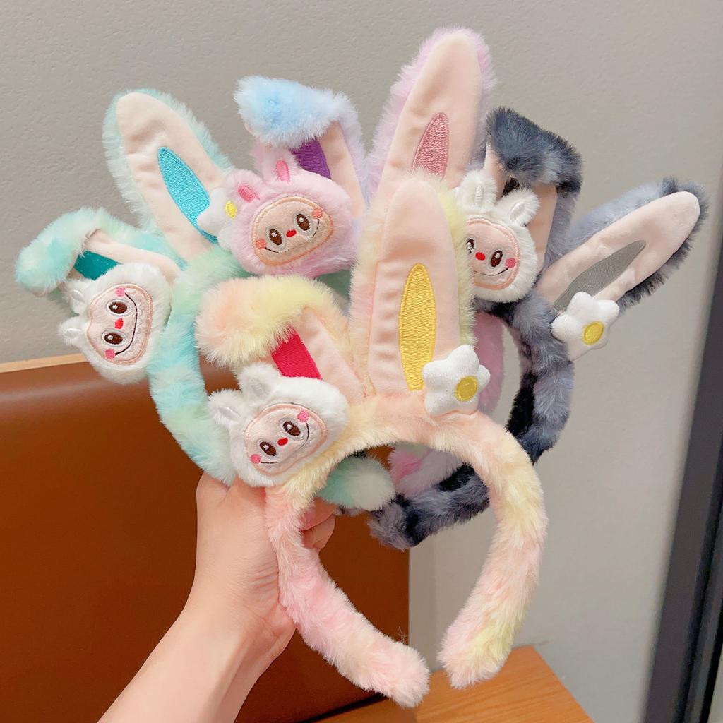 Детские повязки для волос, мультяшные плюшевые повязки для волос, девичьи кроличьи ушки, повязки для умывания