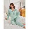 Pajamas Women Autumn and Winter Solid Color Cardigan Long Sleeve Homewear Set Sleeping Suits