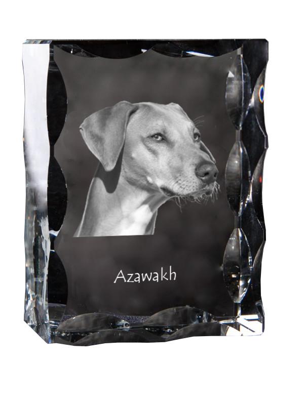 Azawakh, Tuareg Sloughi - crystal with a picture of a dog, glass statuette with a picture, unique frame with a picture from Art-Dog brand