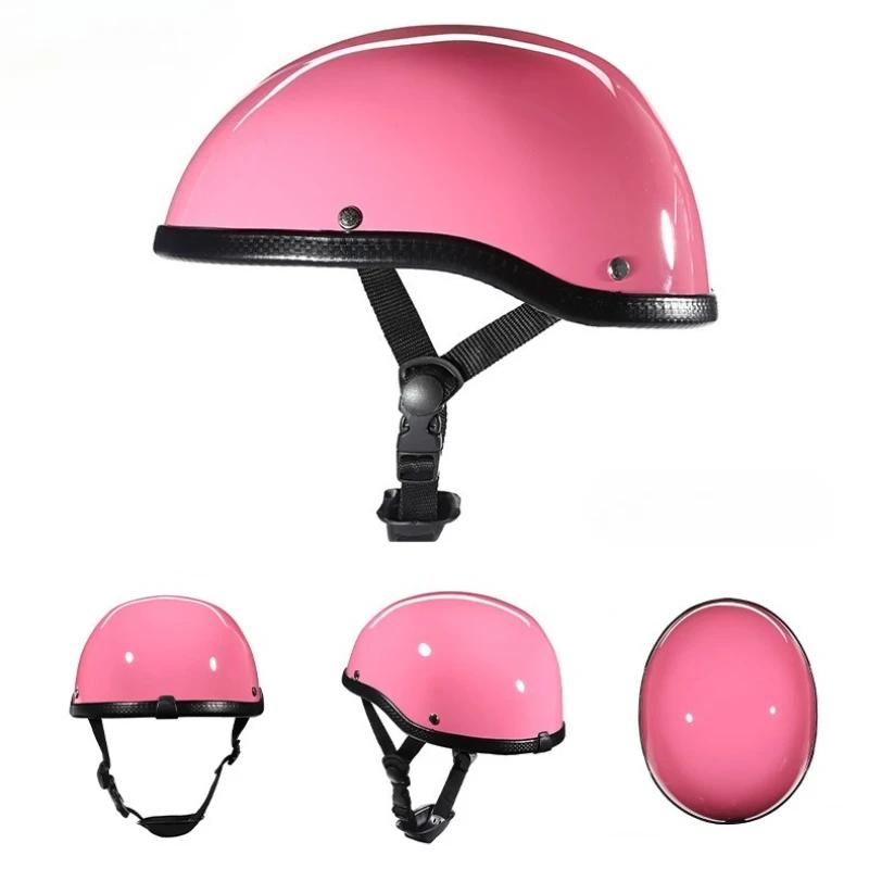 Vintage German Style Half Face Motorcycle Helmet, DOT/ECE Certified ABS Safety Helmet for Cruiser Scooter Riders
