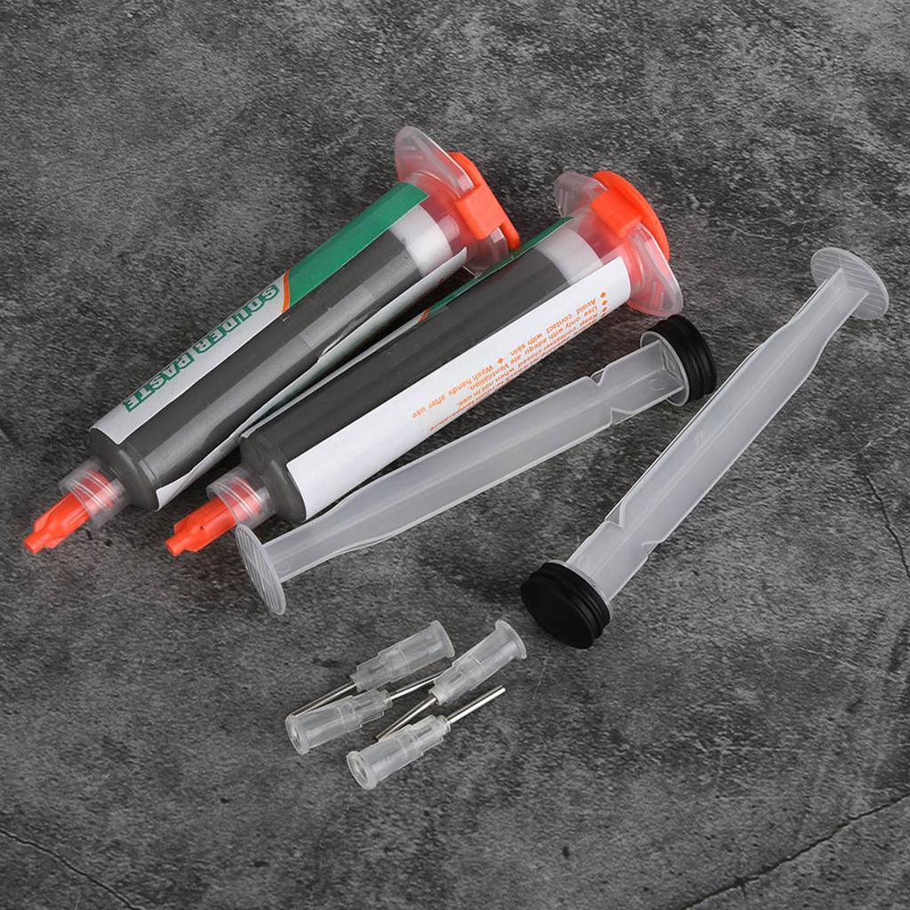 2pcs 50g Harmless Material Syringe Solder Paste Sn42 Bi58 SMD PCB Electronics Repair
