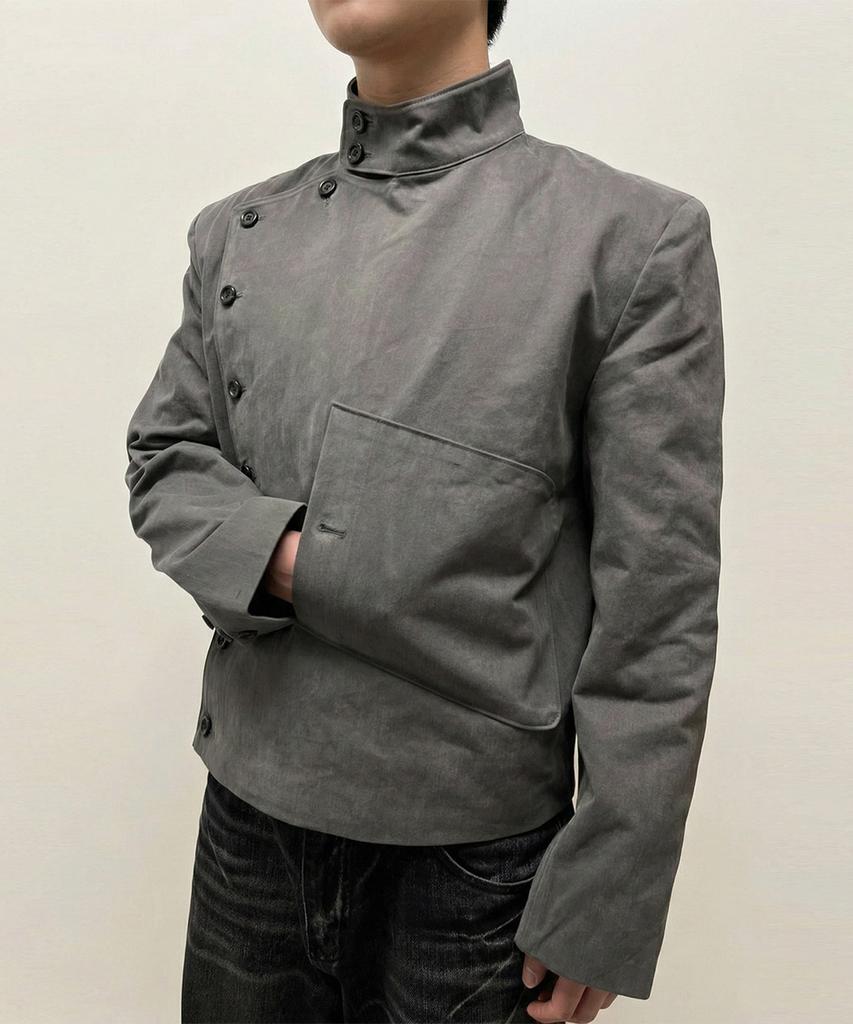 043Y Asymmetric Stand Collar Jacket