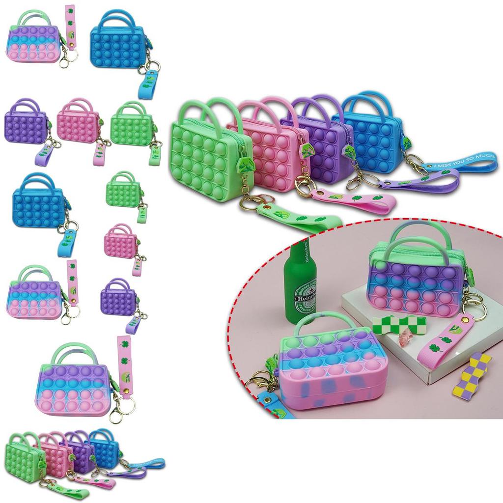 Яркая сумка-кошелек Pop It с мягким пузырчатым дизайном для снятия стресса и хранения