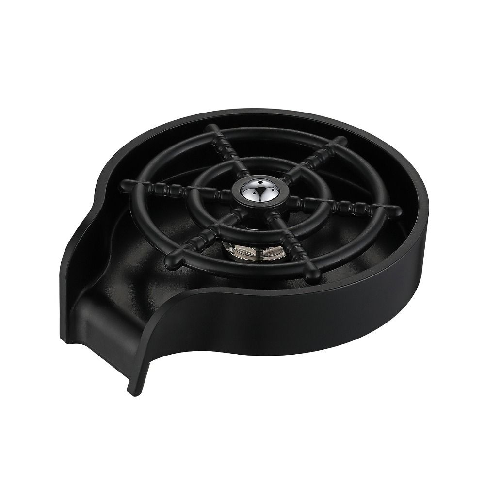 Automatic Cup Washer Black Silver Sink Water Bottle Washer Durable Cup Rinser  For Kitchen Sink