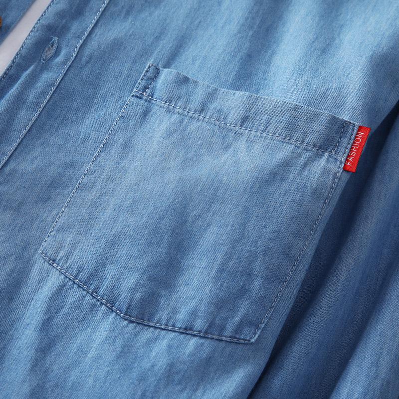 Хлопковая джинсовая рубашка с длинными рукавами, мужская повседневная джинсовая рубашка больших размеров, весенняя одежда