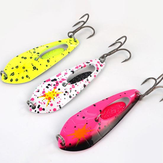 5Pcs 2CM/2G 4CM/4G 6CM/10G Spinner Blade Lure with Hook Metal Rotating Sequin Spoon Spinnerbait Saltwater Freshwater Bass Fishing Accessories