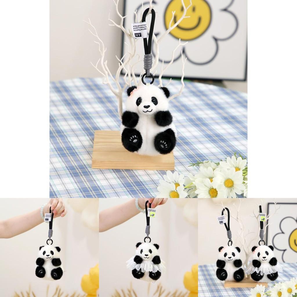 Adorable Plush Panda Keychain With Cute Skirt Features Soft Pp Cotton Filling