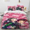 Комплект постельного белья из 3 предметов с рисунком «Аниме», «Убийца демонов», пододеяльник с принтом, комплект постельного белья, удобная дышащая роскошная простыня из хлопка