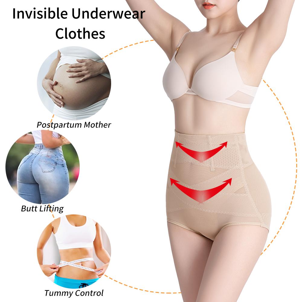Женское корректирующее белье, тренажер для талии, формирователь тела, двойные трусики с контролем живота, бесшовное нижнее белье с высокой талией для похудения, корректирующие трусики, трусы с поясом