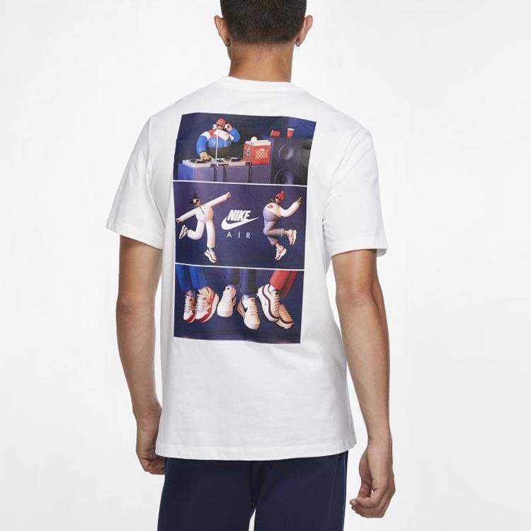 Nike Спортивная одежда с принтом логотипа, повседневная футболка с коротким рукавом, мужские топы, белые CW0414-100