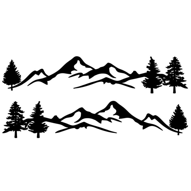 2 шт. автомобильные наклейки дерево горный автомобиль декор ПЭТ лес наклейка 150*30 см авто наклейка для внедорожника RV Offroad