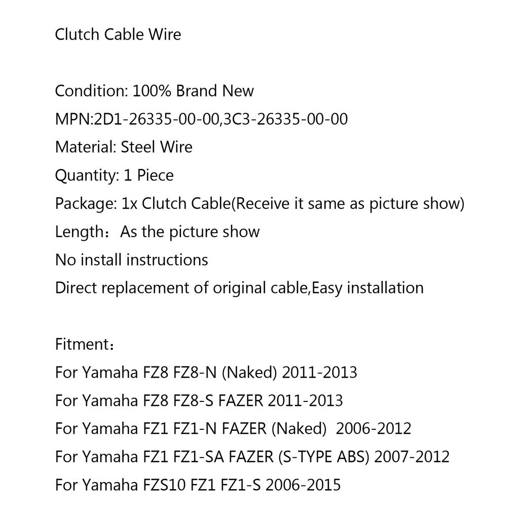 Wire Steel Clutch Cable Replacement 3C3-26335-00-00 For Yamaha FZ8 FZ8-S FAZER