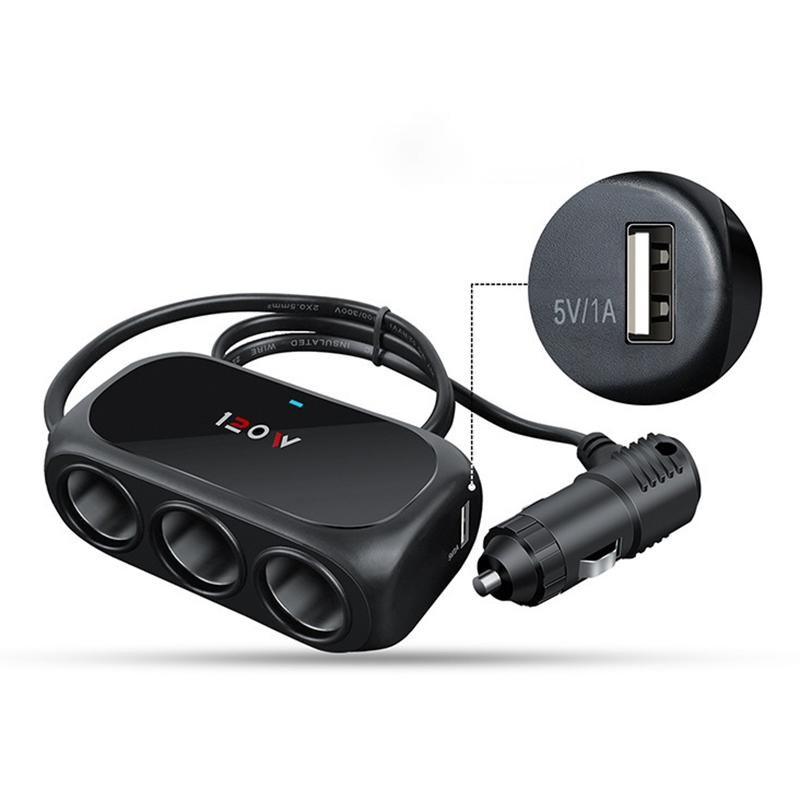 3 гнезда автомобильного прикуривателя, разветвитель, двойное USB-зарядное устройство для автомобиля, быстрое зарядное устройство 120 Вт, 12 В, 24 В, автомобильный адаптер для зарядного устройства для телефона, GPS, видеорегистратора