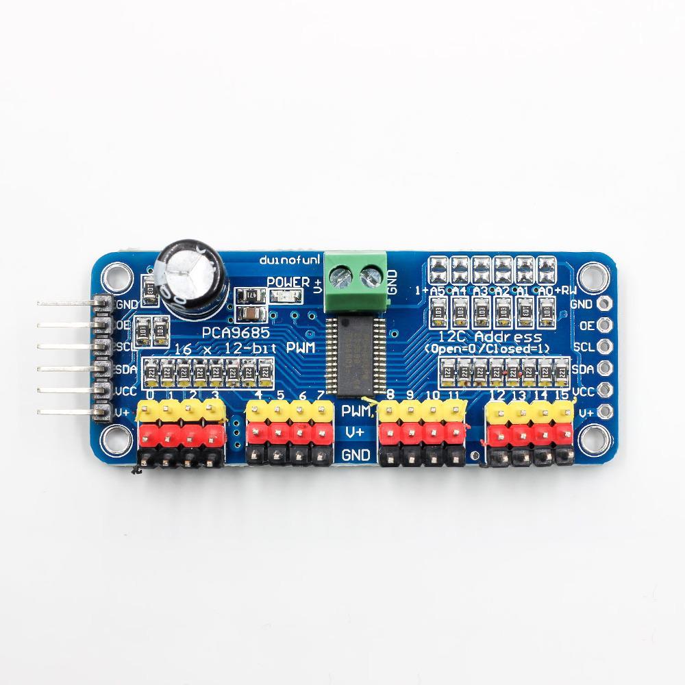 16-канальная плата ШИМ-контроллера сервоприводов с интерфейсом IIC, модуль PCA9685