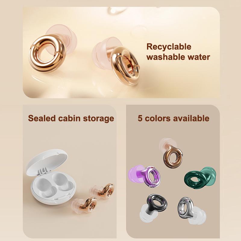 Tampões de Ouvido de Silicone em Forma de Anel Galvanizados com Cancelamento de Ruído Isolantes de Som e Redutores de Som para Dormir