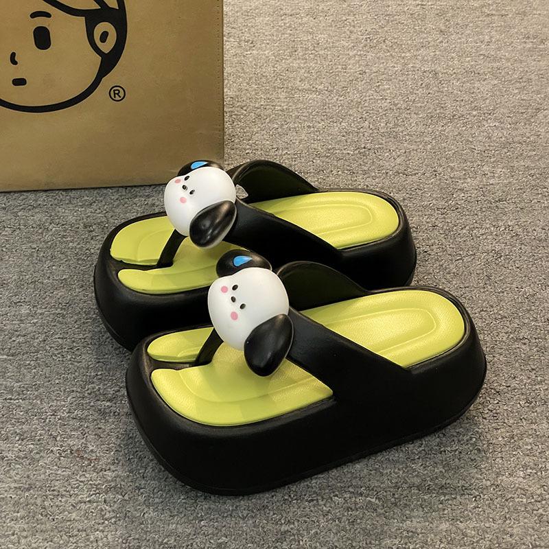 Модные летние тапочки из ЭВА на толстой подошве, женские домашние тапочки на платформе, верхняя одежда для женщин, легкие нескользящие милые шлепанцы с героями мультфильмов