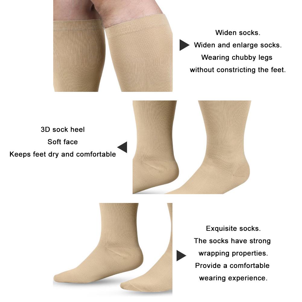 Компрессионные носки больших размеров для мужчин и женщин, для бега, походов, медицинских отеков, варикоцеле, снижения веса K7C0