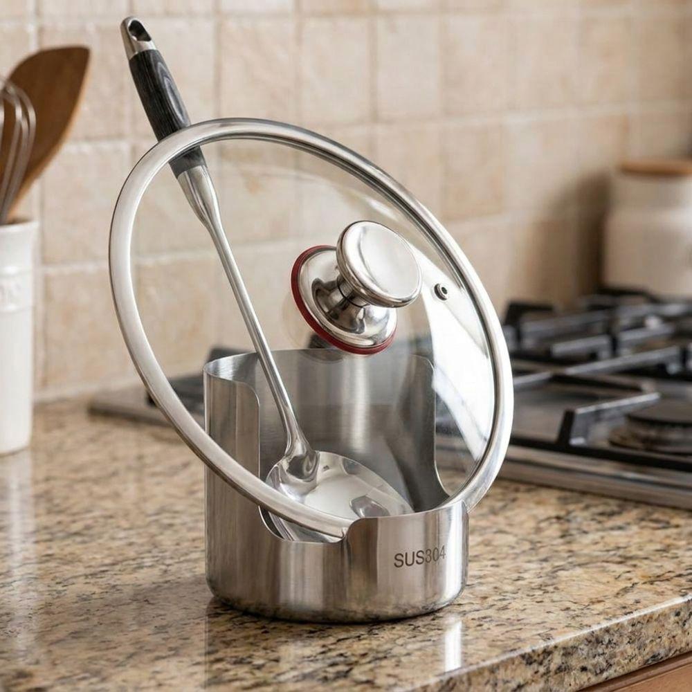 Heat-Resistant Spoon Holder Stable Soup Spoon Rest Multi-functional Spatula Holder Cabinet