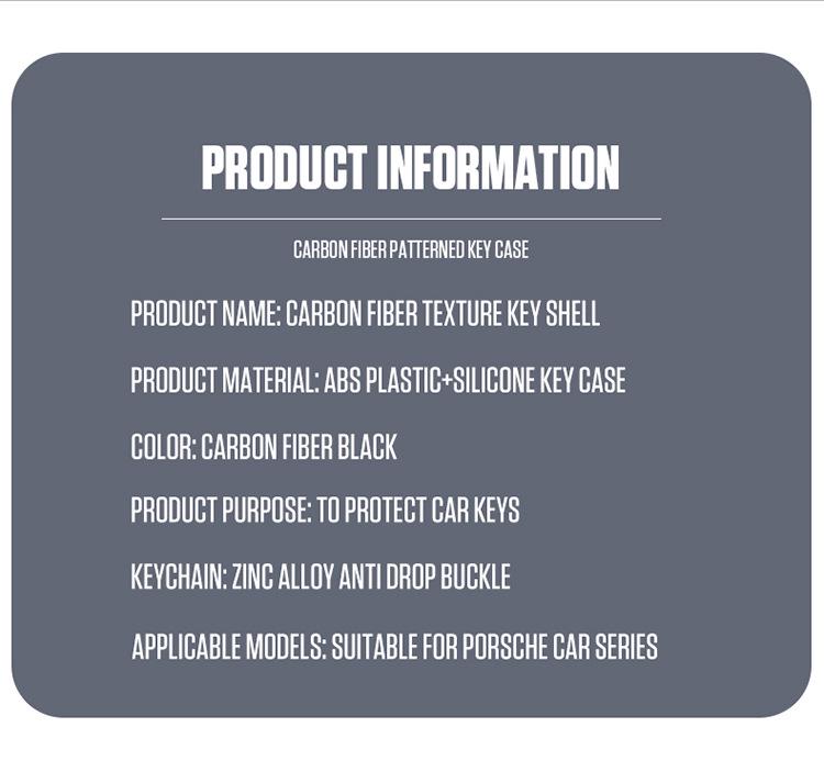 Porsche Carbon Fiber Key Cover for Panamera, Cayenne, Macan, 718, Taycan