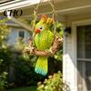 Bedroom Decoration Bird Resin Parrot Swing Figurine, Outdoor Hanging Animal Sculpture, Tropical Decorative Figurine Statue for Patio, Lawn,