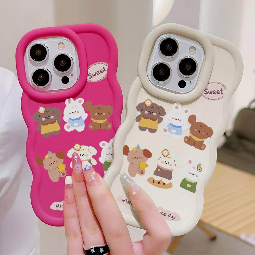 Чехлы для мобильных телефонов iPhone 11 13 XR 15 Pro Max 12 14 Pro Max Чехол для iPhone 16 7 Plus 8 Plus XS Max 15 Plus Macaron Cartoon Cute Anti-Drop Водонепроницаемый