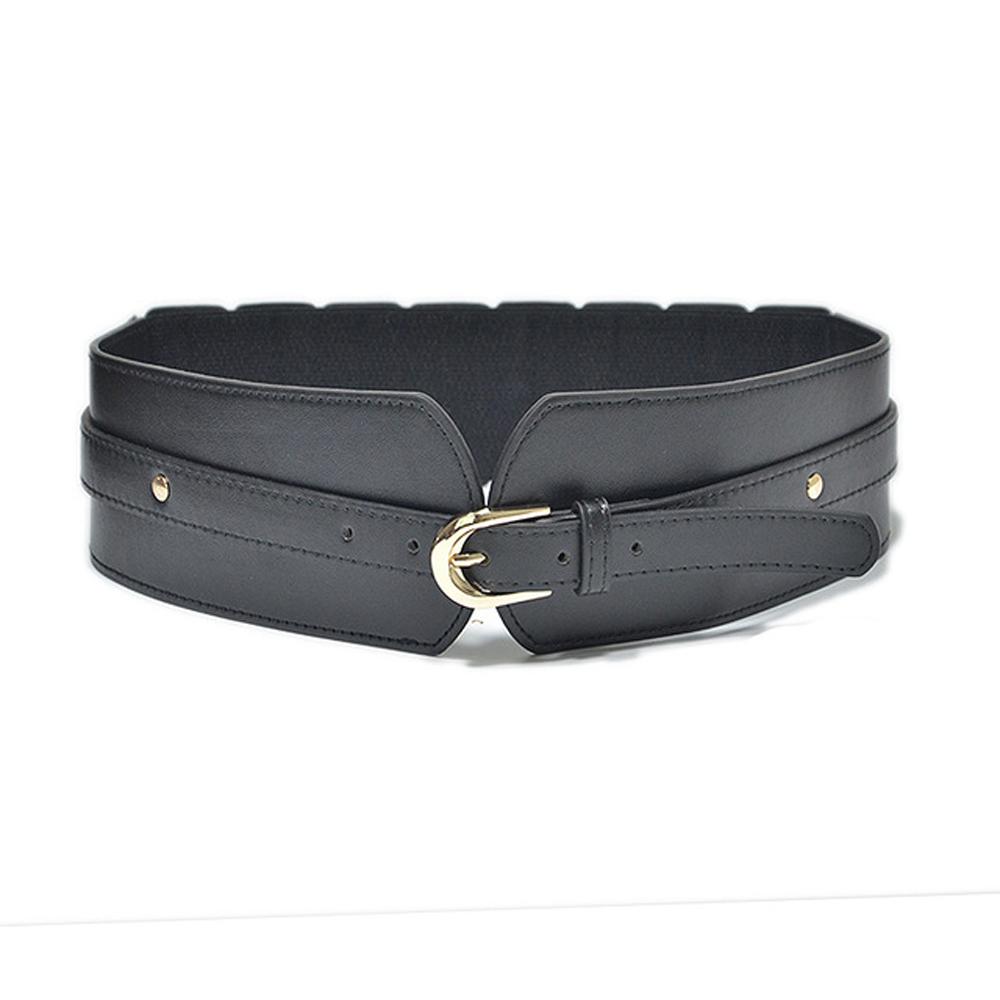 Female Camel Buckle Imitation Leather Women Solid Color Wide Belt Dress Waistband Women Waistband
