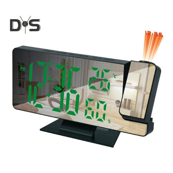 Светодиодный цифровой будильник с большим экраном, многоцелевой проектор в формате 12/24 часа, потолочные часы с дисплеем времени и температуры