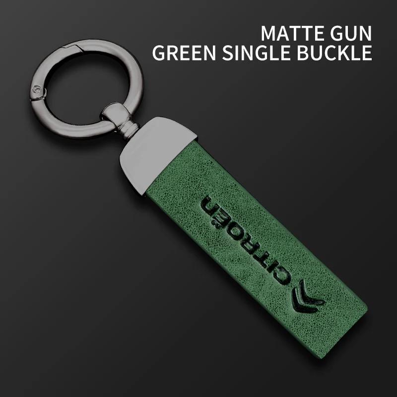Citroen Logo Car Vintage Leather Keychain Ring Zinc Alloy Chain Key For Citroen C1 DS3 C2 C3 Vts C4 Saxo C4L C5 C6 C8 Xsara