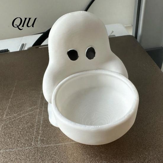 Halloween Ghost Night Light Candle Holder, Cute 3D Printed Tea Holder for Novelty Gift Item Scented Candles, Small Tabletop Candy Dish Party