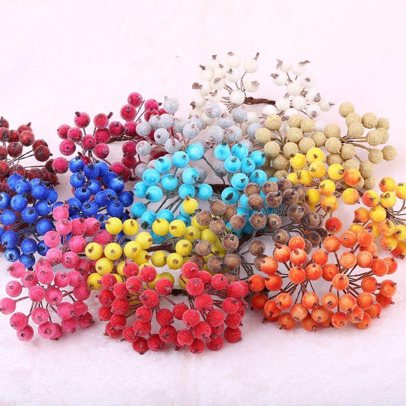 20 шт./пакет, креативная имитация пены, морозная осень, рождественские маленькие ягоды, сделай сам, украшения для волос ручной работы, аксессуары, цветочные трости, материал для венка